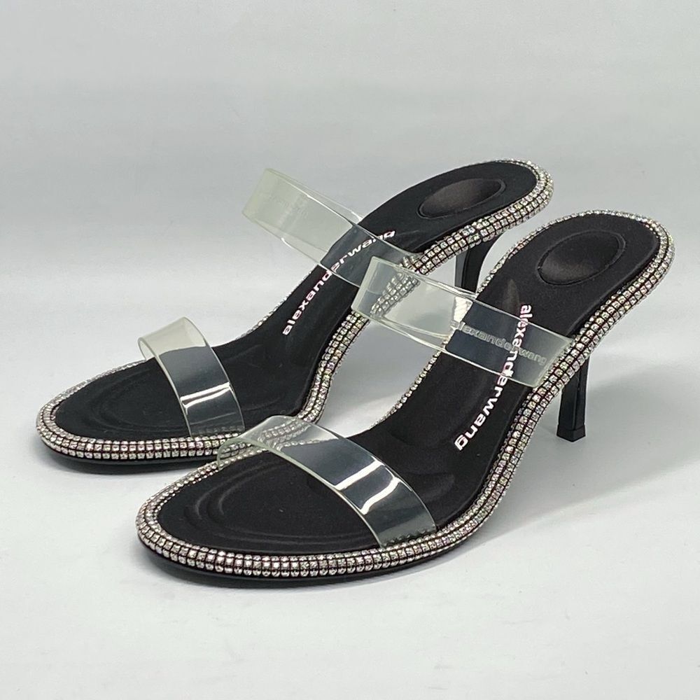 Alexander Wang Kira 85 Crystal Slide Sandals size 40